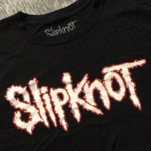 Slipknot short sleeve tee mens size medium black tee with white and red letters - Picture 2 of 5